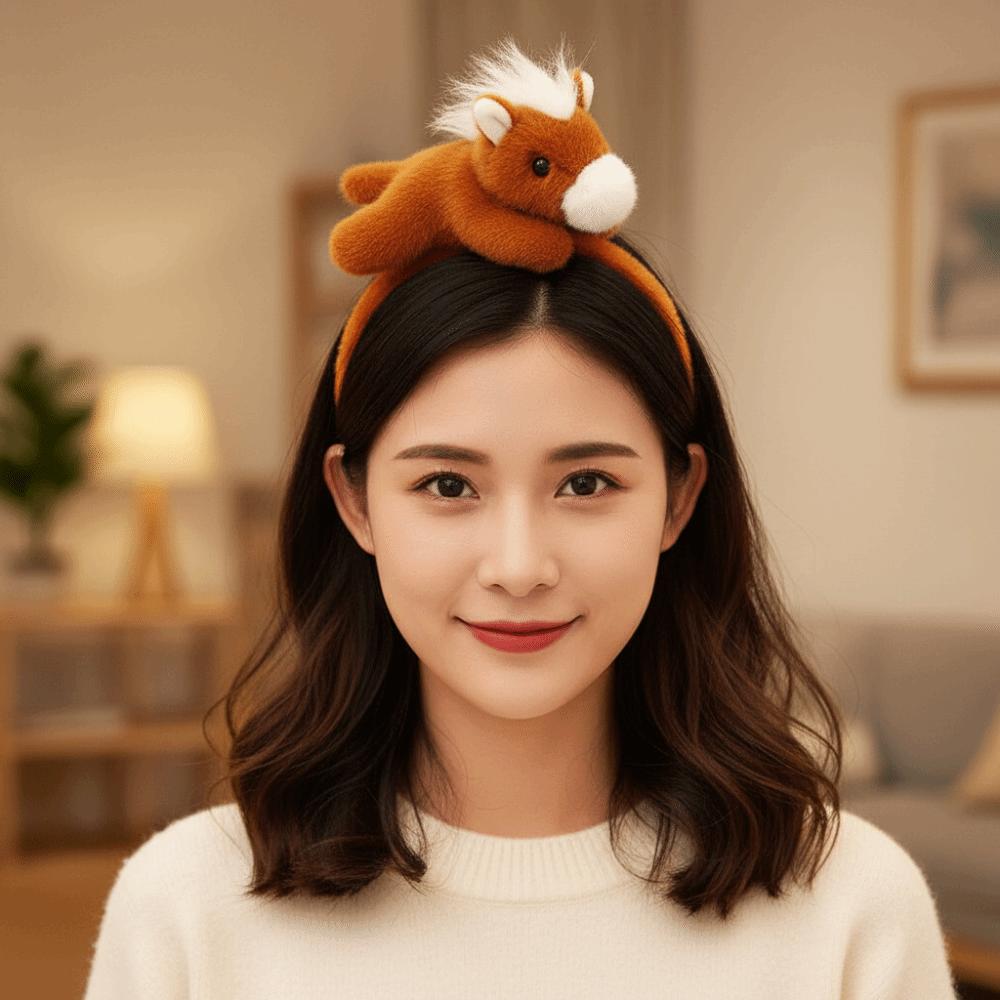 Mascot Horse Hair Hoop Pony New Year Headpiece 2026 New Year Headband  Masquerade Party