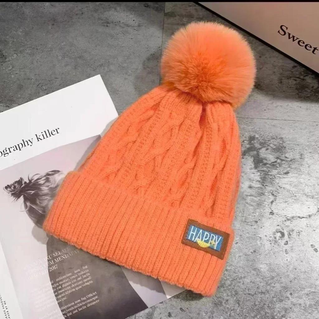 Корейские утепленные вязаные шапки, женские плюшевые зимние теплые шапки на флисовой подкладке для женщин и девочек, уличная шерстяная термошапка