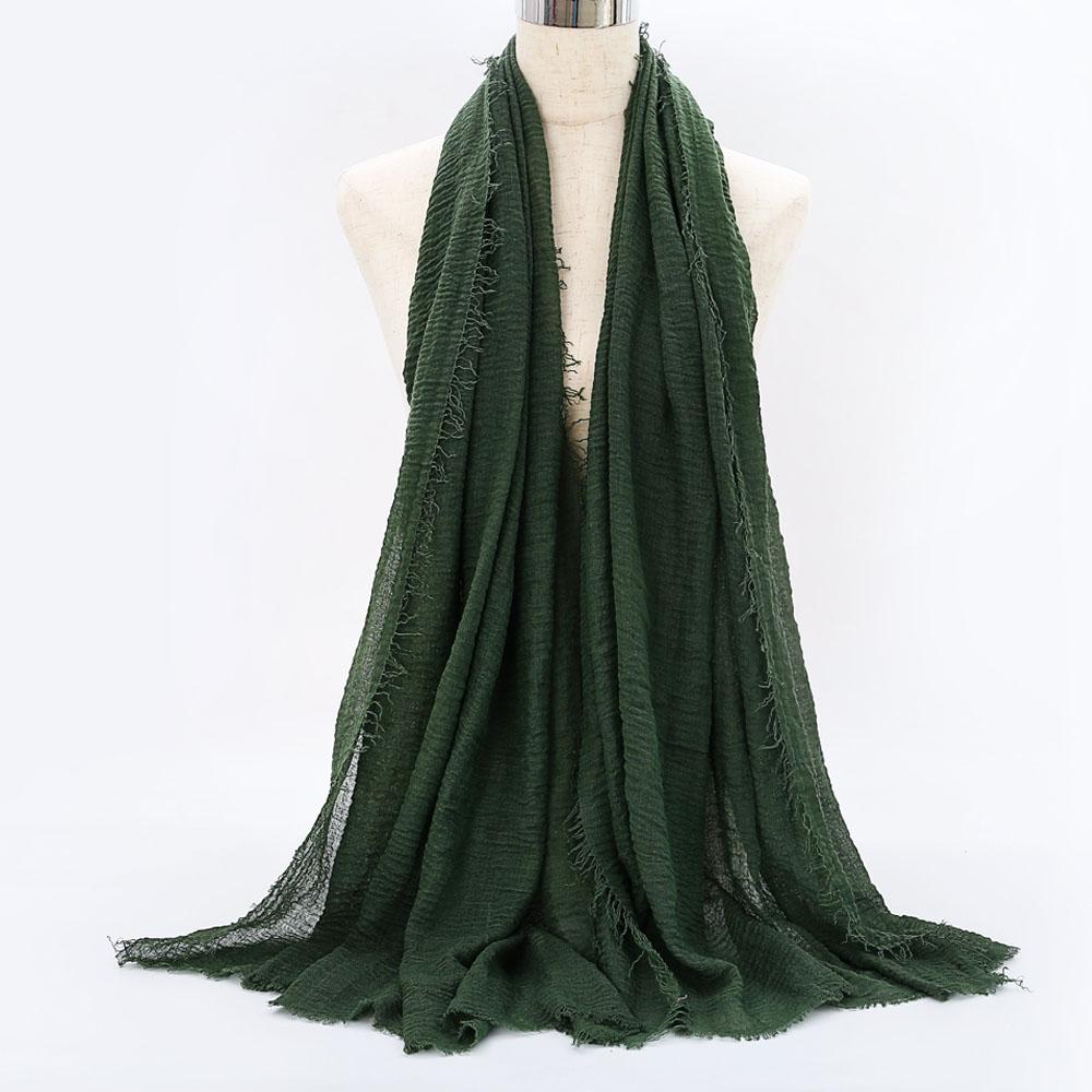 Big Size Crinkle Cotton Hijab Scarf Women Turban Muslim Shawl Plain Bandana Breathable Women's Shawls Foulard Hijab Hood Ramadan
