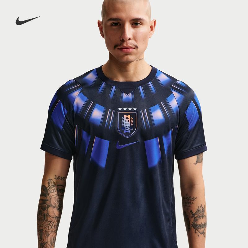Мужская спортивная футболка с коротким рукавом Nike Dri-Fit, сезон 2026, выездная, для болельщиков сборной Уругвая, для улицы, быстросохнущая, футбольная