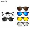 5 Lenes Magnet Clip Sunglasses Square Men Polarized Gray  Frame Custom Prescription Women Myopia Glasses