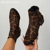 Леопардовые женские зимние ботильоны сексуальные массивные туфли челси женские 2025 тренд зимние ретро готические гладиаторы с острым носком Botas De Mujer