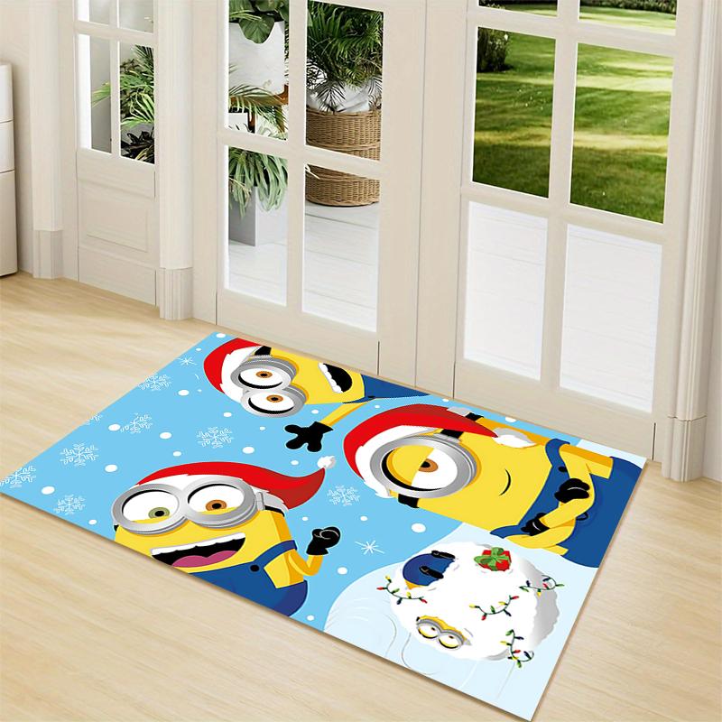 1Pc Christmas Minion Celebration Carpet Rug Soft Washable Antislip Home Living Room Sofa Mats Personalized Christmas Rug