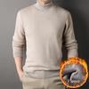 Autumn Winter New Turtleneck Sweater for Men's Fashion Casual Solid Color Warm Bottom Knitted Pullovers for Men