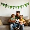 Durable Cardboard Banner Soccer Party Pennant Triangle Flags Balls Garland Sports Theme Reusable Football Hanging Paper Bunting for Fans Home Supplies