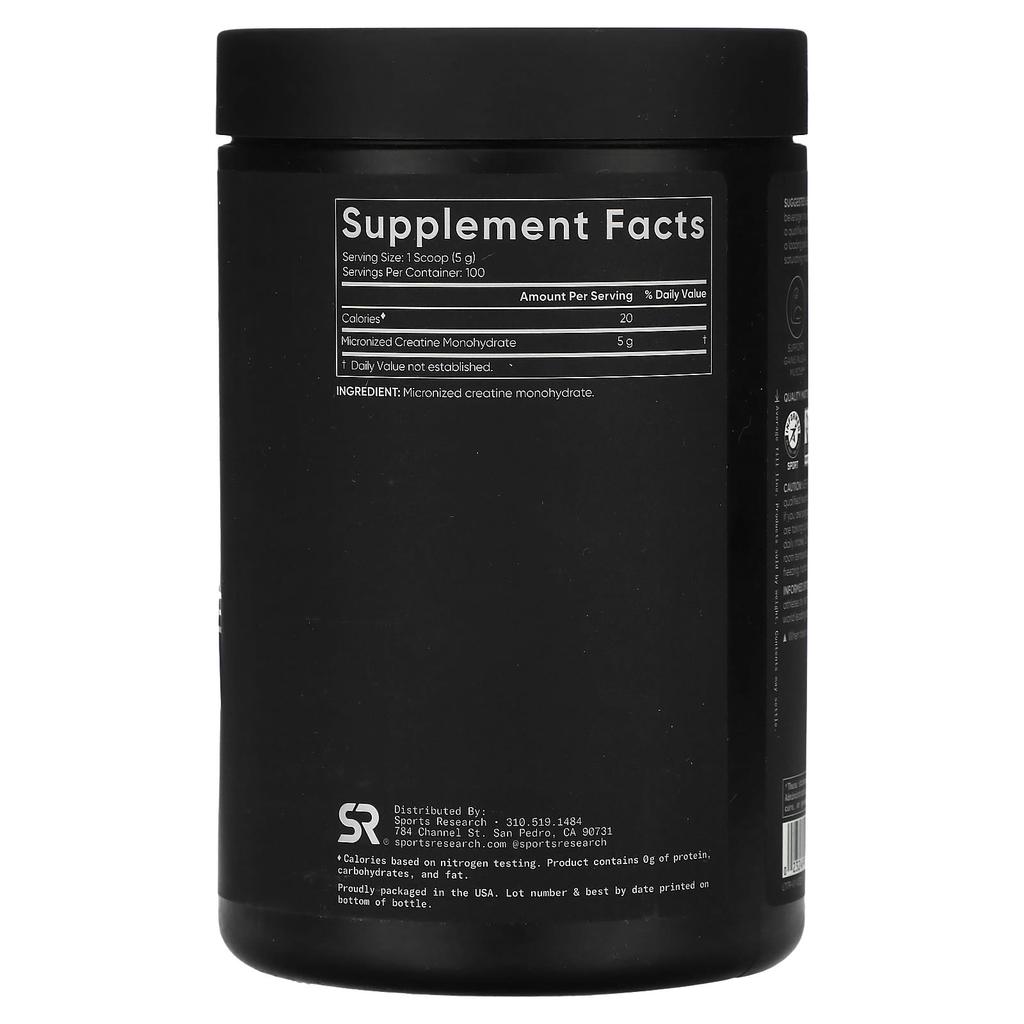 Creatine Monohydrate, Unflavored, 500G (1.1Lb)