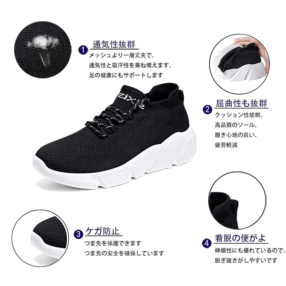 CFFHRB Men's Sneakers Running Shoes Athletic Shoes Black Slip-on Walking Shoes Training Couple