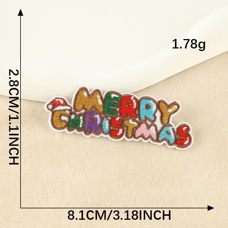 DIY Christmas Cartoon Embroidery Stickers Snowman Stickers Holiday Gift Baby Clothes Doll Stickers