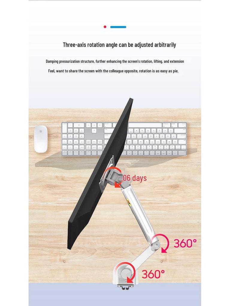 NB Height-Adjustable Monitor Stand with Telescopic, Rotating Arm - H100
