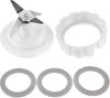 Hamilton Beach Blender Blade Gasket Blender Base Bottom 3 Rubber Sealing Gasket Replacement for Screw Cap and Rubber Blade Screw Cap White Cap, O-Ring