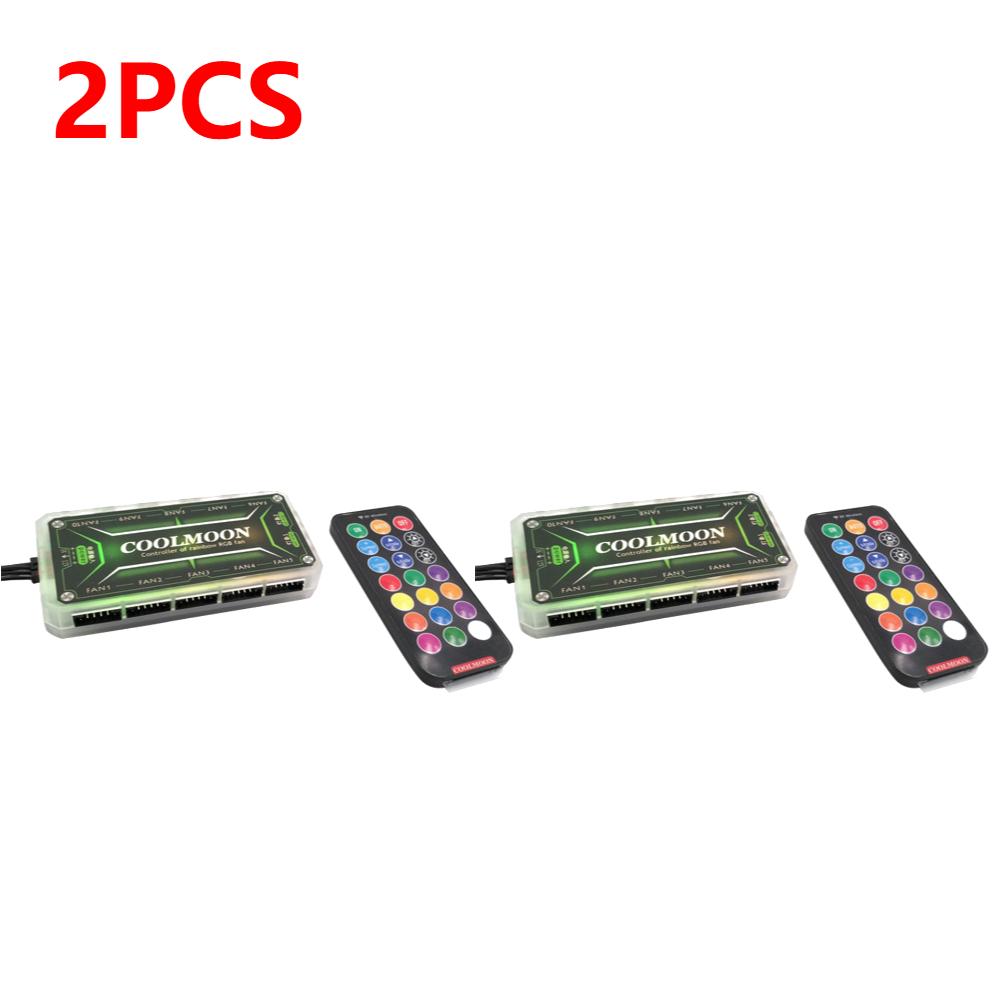 1-3PCS RGB Light Remote Dimmer DC12V 5A LED Color Intelligent Controller 10x6Pin Fan Port 2x4Pin Light Bar Port for RGB Fan