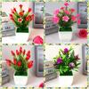 Realistic Faux Lily And Rose Mini Potted Plants With Colorful Blooms For Indoor Use