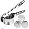Stainless Steel Manual Potato Masher, Potato Ricer, Vegetable Masher, Fruit Juicer, Multifunctional Kitchen Utensil (Style A)