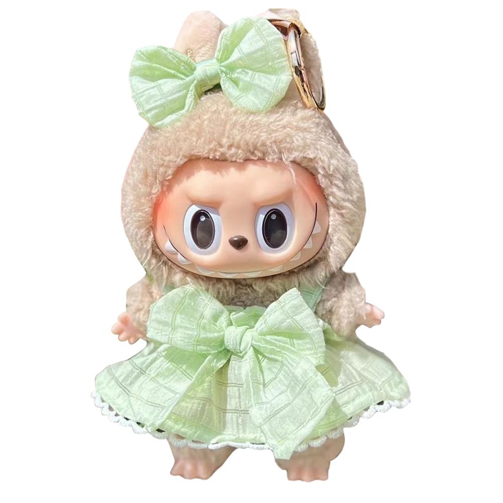For Labubu 17cm Dolls Clothes Plush Cartoon Set No Doll Doll Outfit Kawaii Dolls Dress Up Skirt Suit DIY Gift for Girls Kids