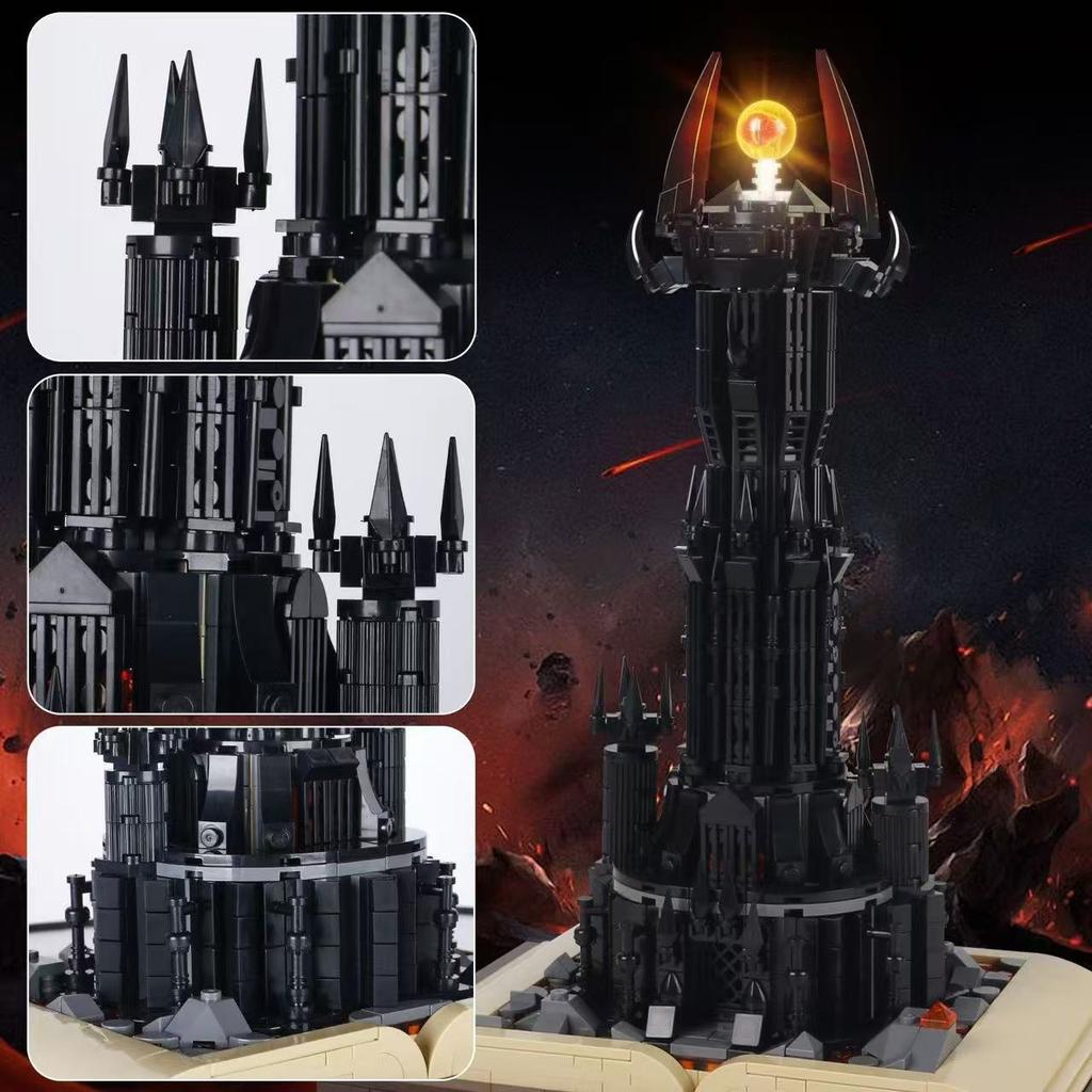 966Pcs Black Tower Magic Book Building Blocks Dark Magic Castle Model Assembly Bricks Set Diy Toys Gifts For Kids