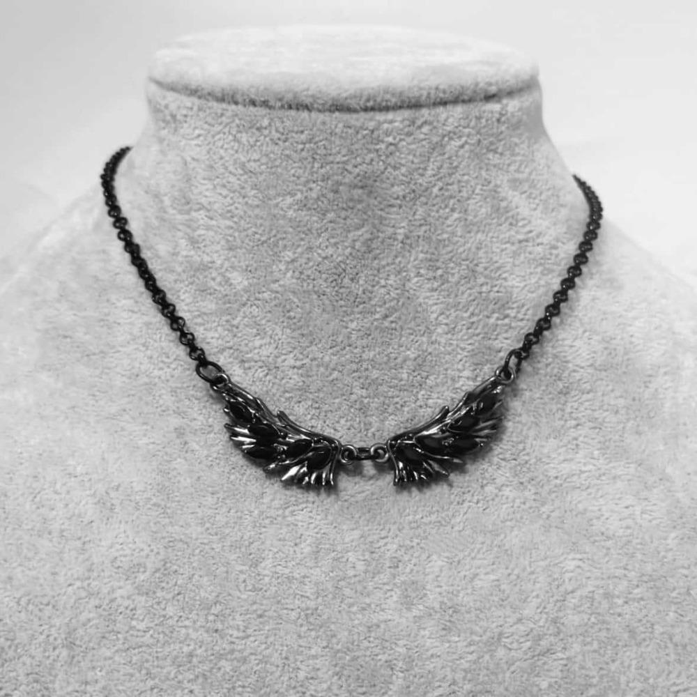 Новое персонализированное креативное design инкрустация циркон черные ангельские крылья чокер-ожерелье для мужчин женщин готический панк ошейник цепочка ювелирные изделия