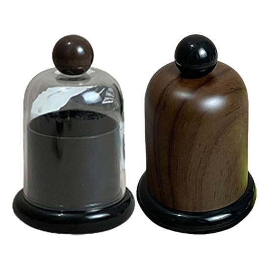 Toothpick Box with Clear/Wood Grain Lid, Dust-proof Toothpick Holder Dispenser, Dental Floss Swabs Toothpick Container for Kitchen Countertop