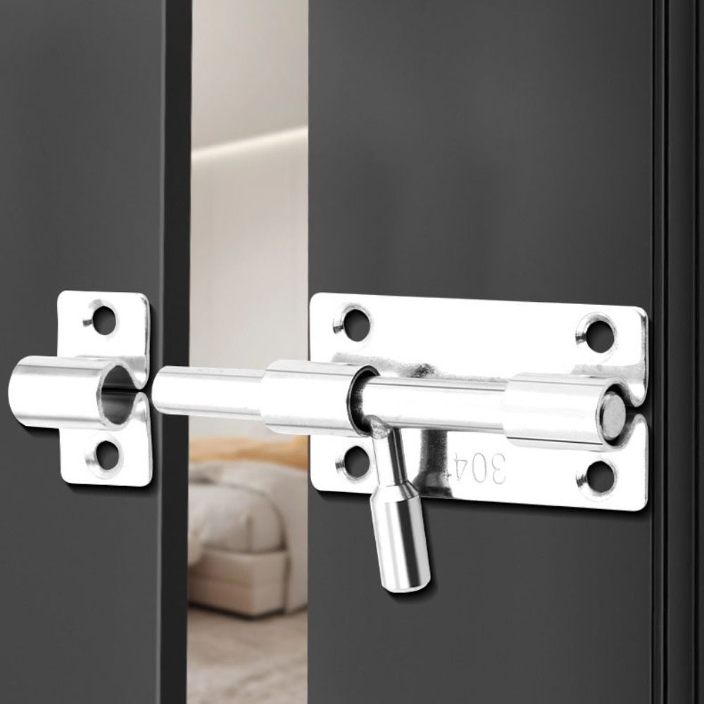 Дверной замок из нержавеющей стали, серебристый/черный, противоугонный, прочный, дверной замок для деревянной двери