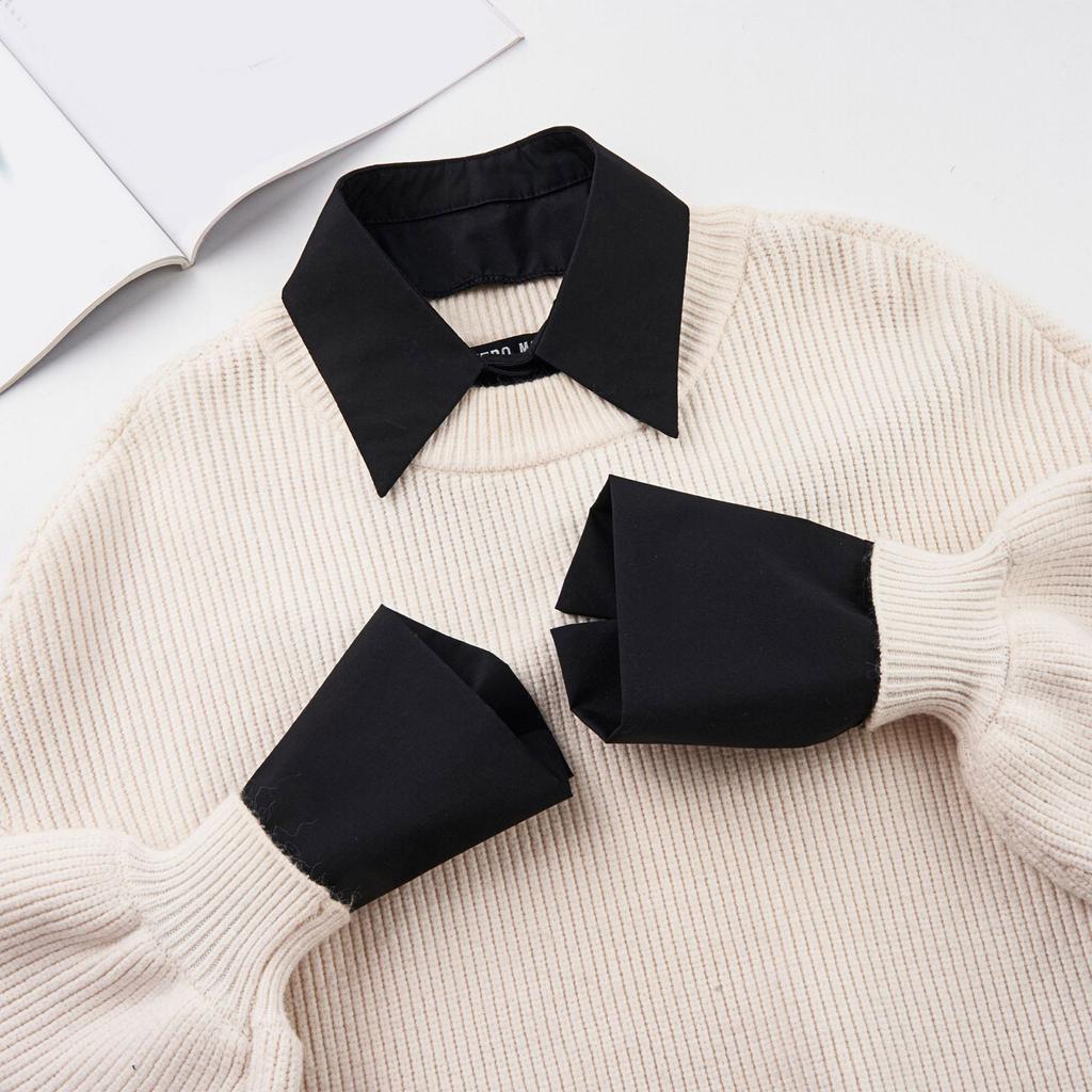 Sleeve Wrist Cuffs Polyester Detachable Striped/Solid Color Shirt Accessory for for Hoodie Sweater Dress Shirt Ornament