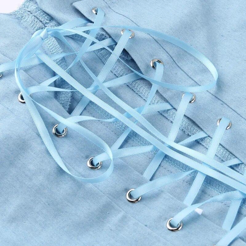 Винтажные джинсовые топы с разрезом на шее, сексуальные майки, женские бандо, бандажный корсет, бюстгальтер, топ без рукавов, облегающие майки с открытой спиной 30725