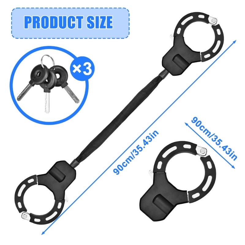 Замки для электросамокатов, Замки для велосипедов, Велосипедный цепной замок с ключом, Прочные цепные замки-наручники для горных велосипедов