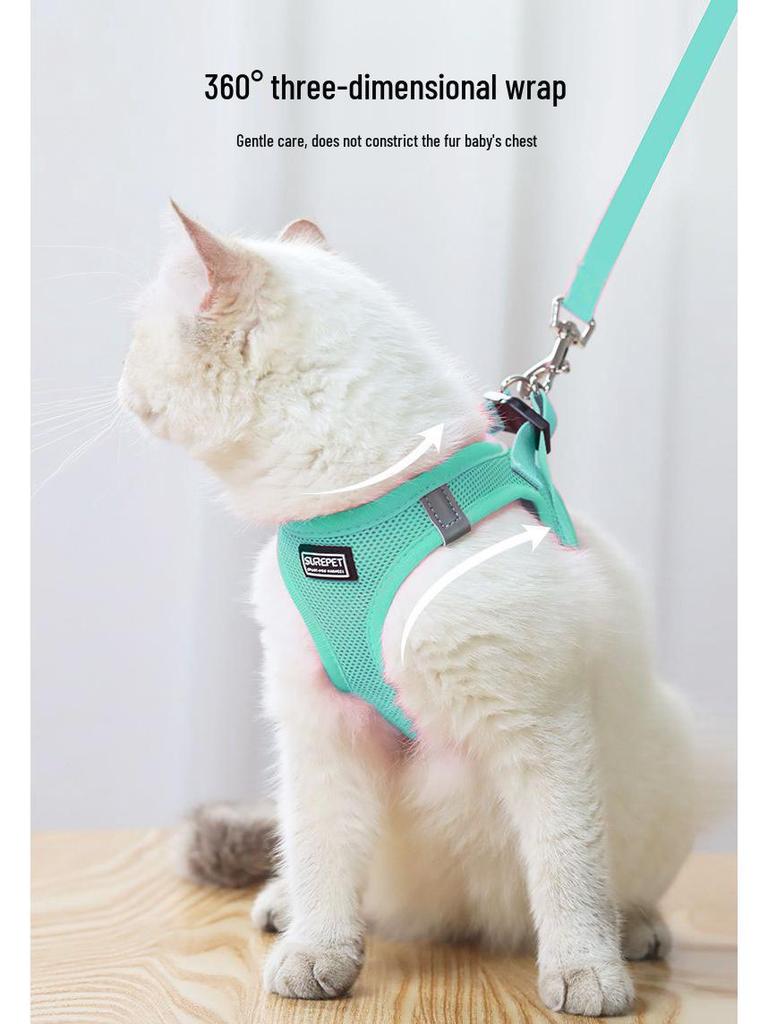 Защитная шлейка и поводок для кошек и маленьких собак - Веревка для прогулок на улице для тедди и бишон-фризе