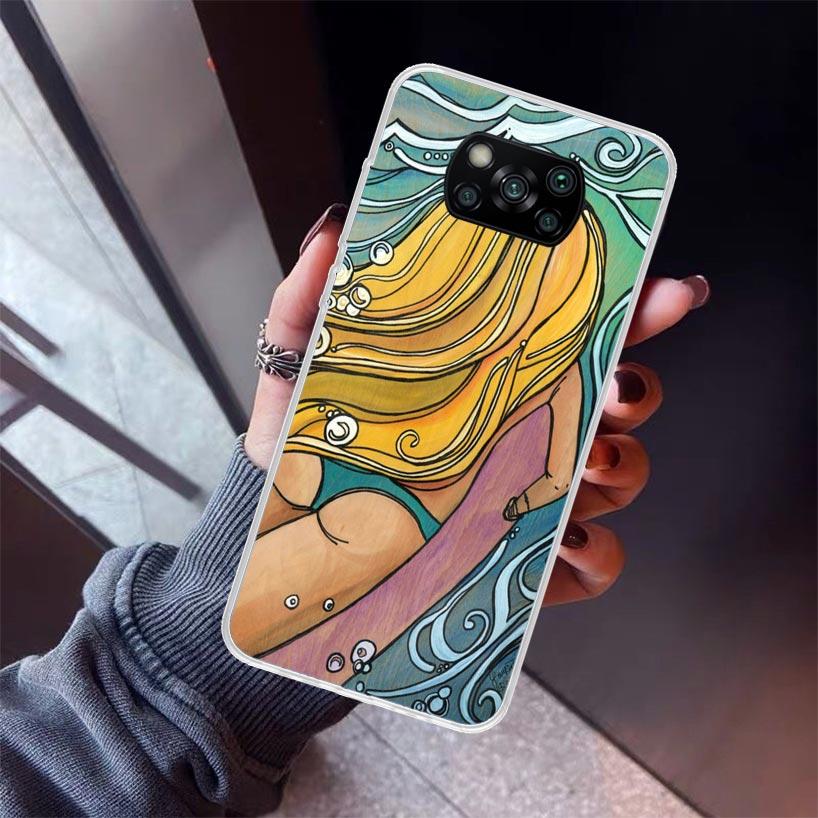 Surfboard Surfing Surf Girl Summer Phone Case for Xiaomi Poco F7 Ultra X7 X6 X5 Pro X4 Gt M8 M7 Redmi 15 15C 13 13C 12 12C Soft