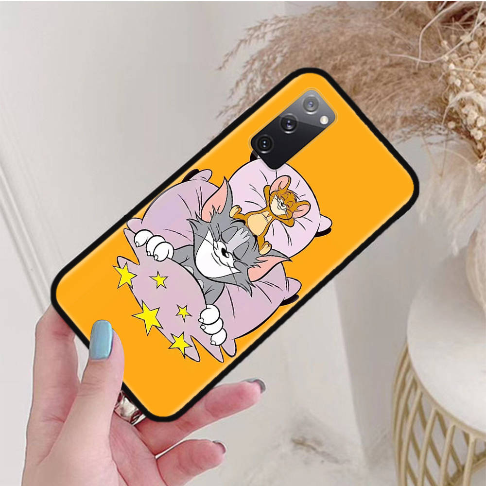 Черный чехол для Xiaomi Poco X6 X4 M5 M6 F5 F6 C65 C55 C50 C51 C40 Pro Redmi 14C A3X 13C 12C 11T 10A 9C Note 7 6 8A Plus C-44 милый Том и Джерри