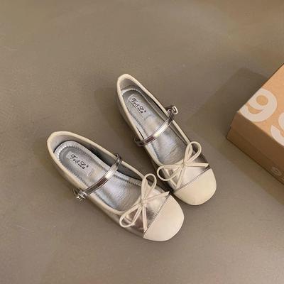 Французские туфли на скрытой платформе для женщин, новая весенне-осенняя коллекция 2025 года, серебристые туфли Мэри Джейн, балетки, вечерние туфли с юбкой