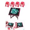Realistic Clothes Mahjong Table Realistic Pretend Play for Kids Table and Chairs Model Toy 1:12 Doll House Accessories