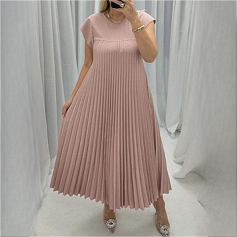 BITCED Весна Лето Женская мода О-образный вырез без рукавов плиссированные платья Длинные платья