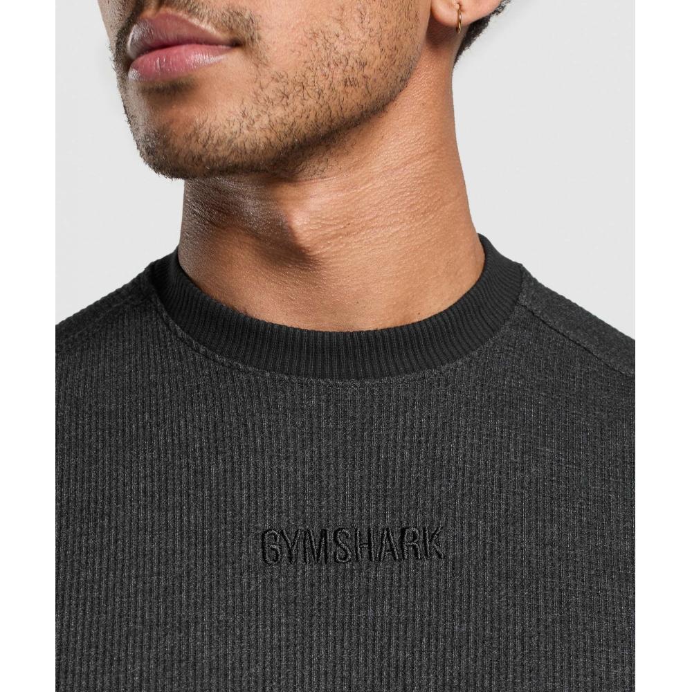 Gymshark Футболка с вафельным узором, черная A1b9m Bc8x