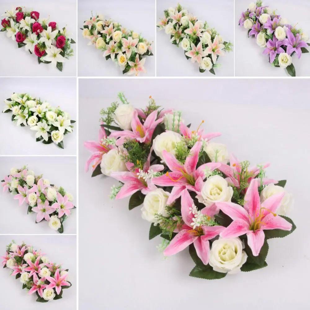 18Pcs High Quality Decoration Flower DIY Artificial Flowers Fashion Extremely Vibrant Fake Flowers Wedding Garden Home Decor