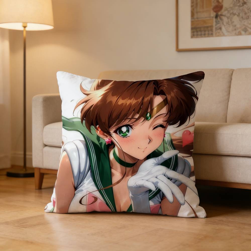 Makoto Kino Sailor Jupiter Pillow Case For Sofa Living Room Home Office Decor Protective Cover