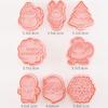 8Pcs/Set Cat Cookie Cutters Plastic 3D Cartoon Pressable Biscuit Mold Cookie Stamp Kitchen Baking Pastry Bakeware Tool