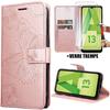 Protective Case - BOOLING - for Samsung Galaxy A13 5G - Pink Leather Effect - Butterfly Pattern - 2 9H Tempered Glass