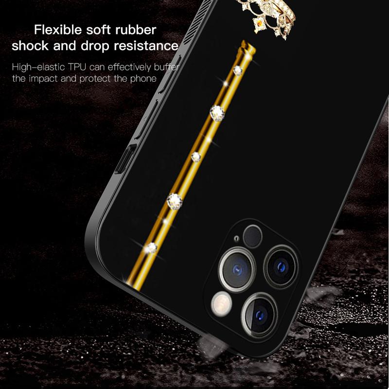 Чехол для телефона для Apple Iphone 14 13 12 11 Pro Max 13 12 Mini Xs Max Xr X 7 8 6 6s Plus, чехол с бриллиантовой короной, королевой, королем, буквой