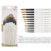 12Pcs Nylon Hand Drawn Watercolor Pointed Round Flat Head Flat Brushes Painting Brushes  Gift