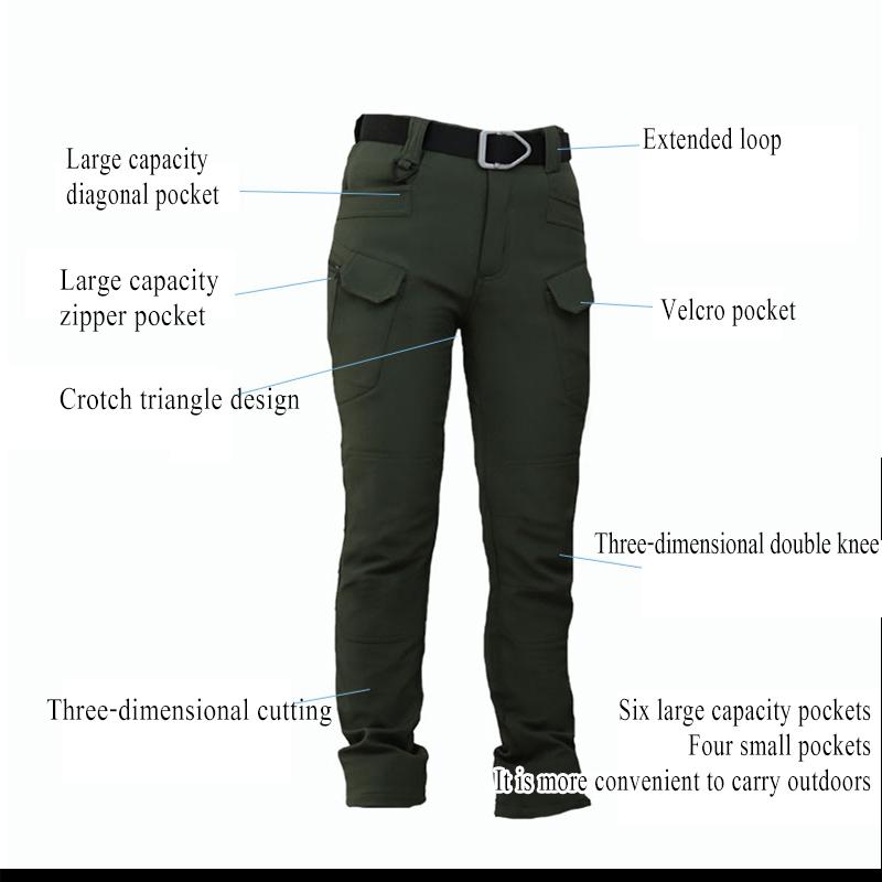 Мужские водонепроницаемые походные тактические брюки для рыбалки, походные боевые брюки, толстые