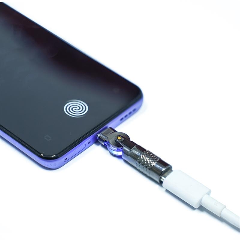 Адаптер Type C к USB Алюминиевый 4,8 см Вращающийся на 90 градусов Для смартфонов Передача данных 480 Мбит/с Быстрая зарядка 3А