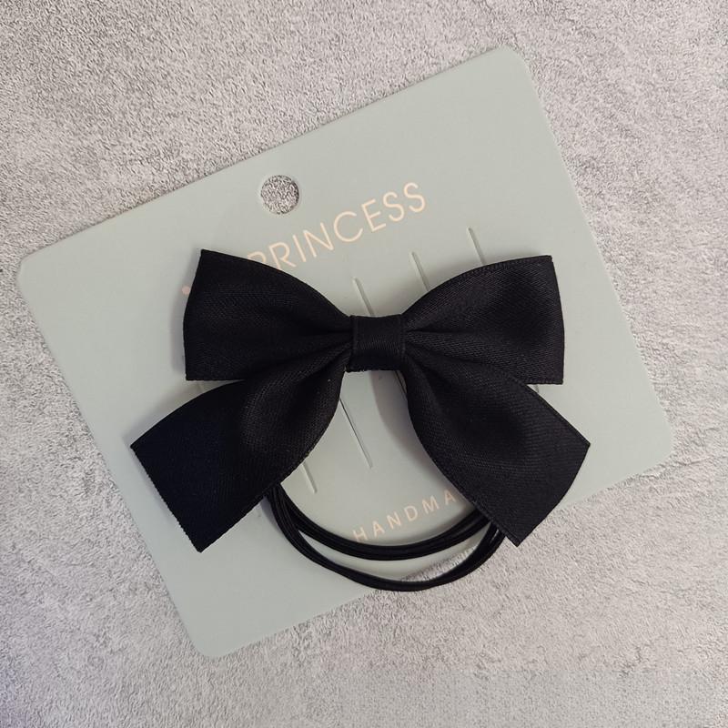 Korean-style original sweet and cute student hair accessory, solid color bow hair tie, high-elastic multi-strand rubber band hair rope