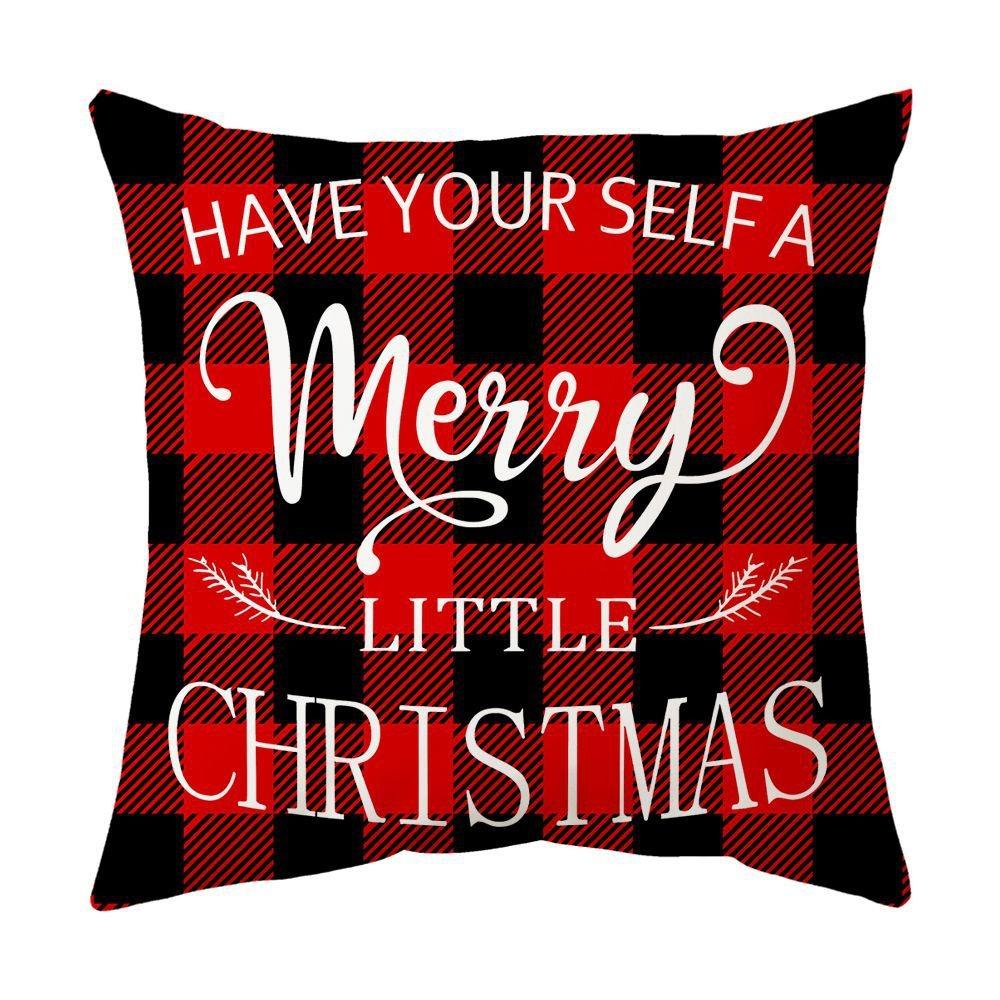 Рождественское украшение для дома чехол для подушки Веселый рождественский снеговик Рождественская елка клетчатый принт чехол для подушки Украшение для дивана