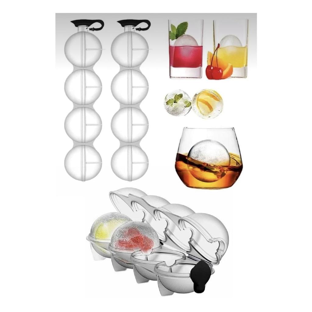 Сферическая форма для ледяных шаров из 4 предметов - круглый контейнер для хранения и презентаций с морозильной камерой для ледяных шаров для напитков