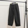 Премиум-смысл ретро большие размеры повседневные брюки женская одежда осень и зима утолщенный дизайн чувство темперамент тонкие универсальные свободные клетчатые брюки