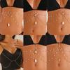Retro Charm Baroque Pearl Sun Shell Pearl Chain Tassel Chest Chain for Women Sexy Bikini Body Chain Beach Vacation Body Jewelry