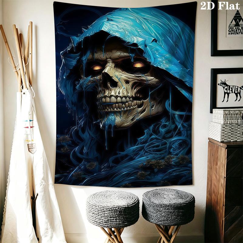 Dark Fantasy Skull Artwork Tapestry Wallmounted Fashion Print Work Of Art Background Cloth Wall Covering Decoration