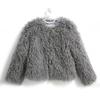 Women Fuzzy Fleece Short Jacket Solid Color Warm Plush Coat Long Sleeve Casual Outerwear