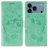 For iPhone 17 Pro Max Case Wallet Stand Imprinted Rose Butterfly PU Leather Phone Cover