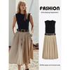 Za2025 Summer New Product Women's Clothes with Belt Strap Padded Shoulder Patchwork Round Neck Sleeveless Dress 0387052 088