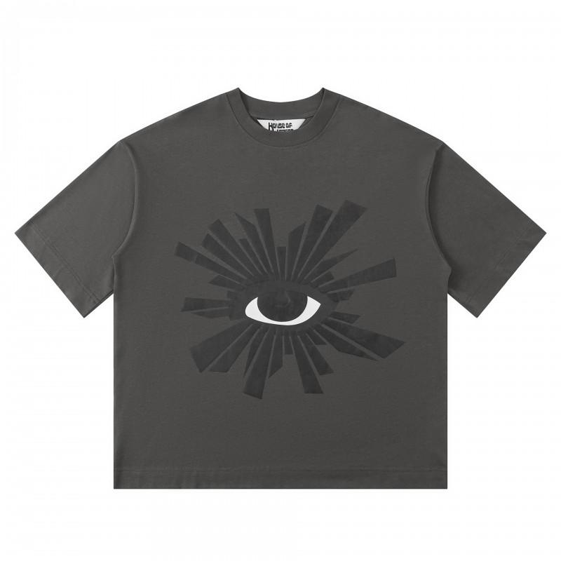 Unisex Streetwear Graphic Print Puff Ink Tee Loose Fit Cotton T-Shirt Teens Adults